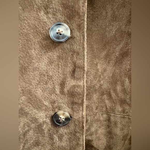 Women's Brown Suede Coat - Picture 9 of 11